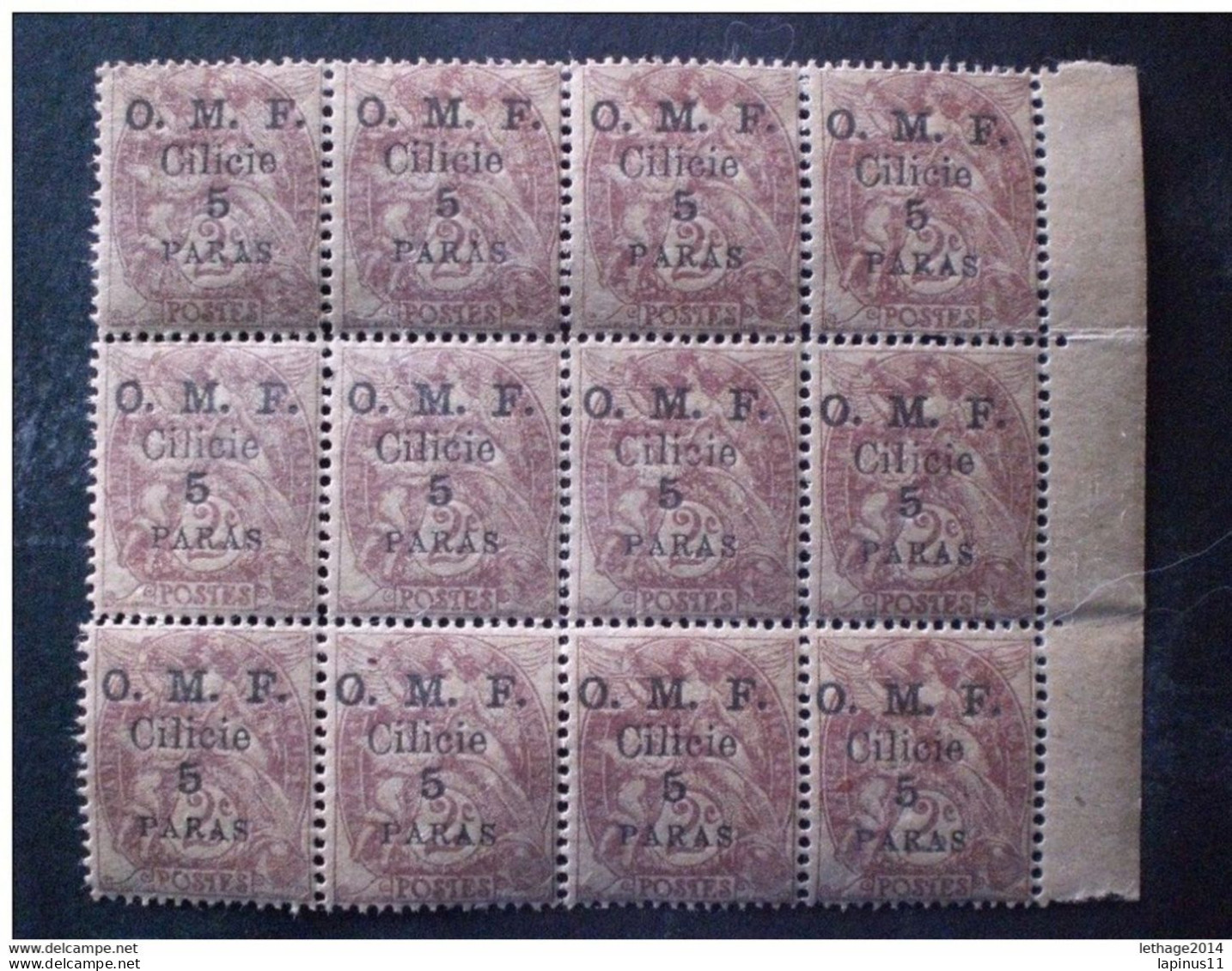 Ottoman Cilicia Rare Stamps O.M.F MNH 12 Stamps 2 Centimes Over Print 5 Paras ERROR!! $$$$ Mnh - Nuovi