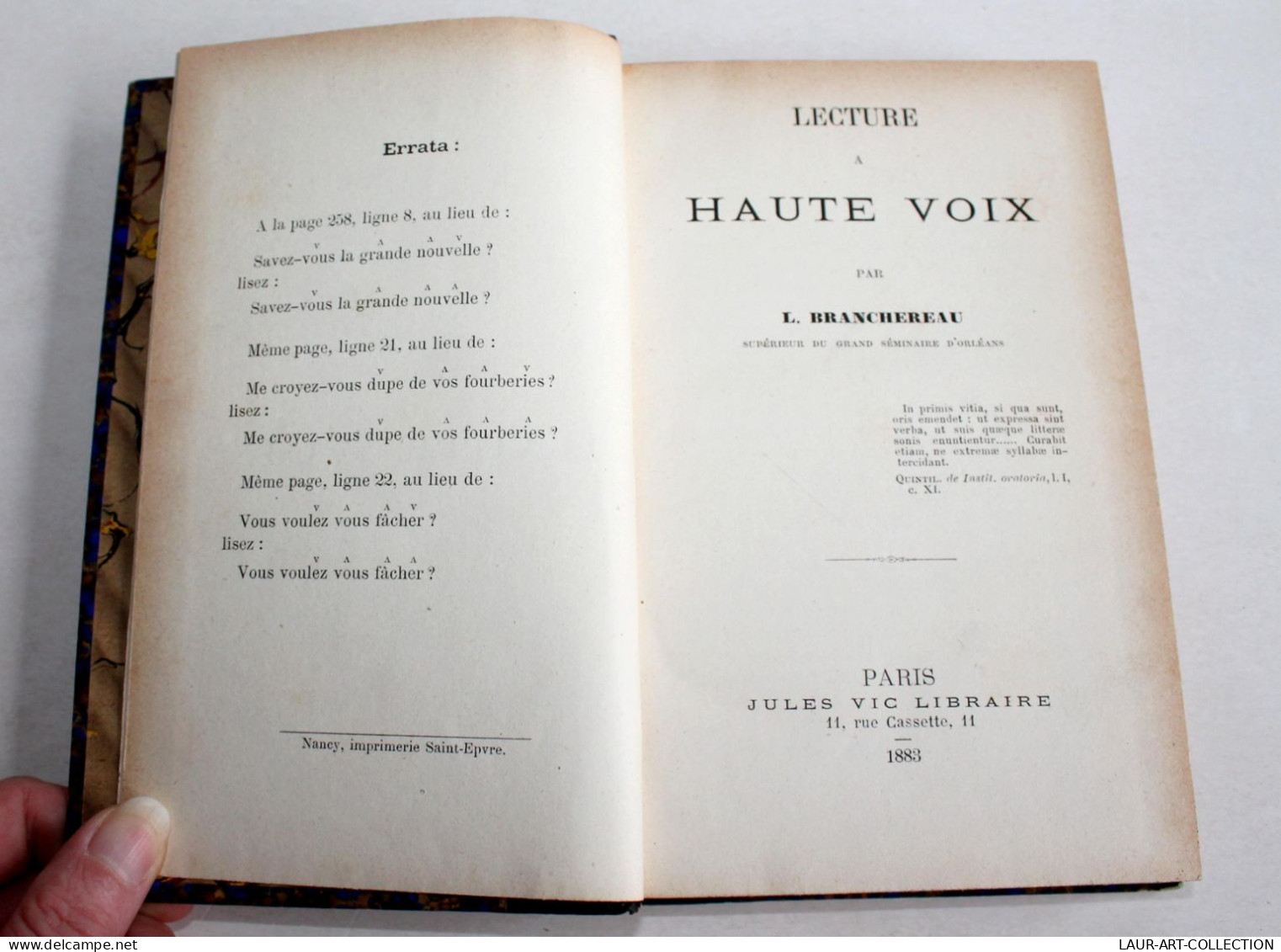 LECTURE A HAUTE VOIX Par L. BRANCHEREAU 1883 JULES VIC LIBRAIRE / ANCIEN LIVRE XIXe SIECLE (2603.38) - 1801-1900