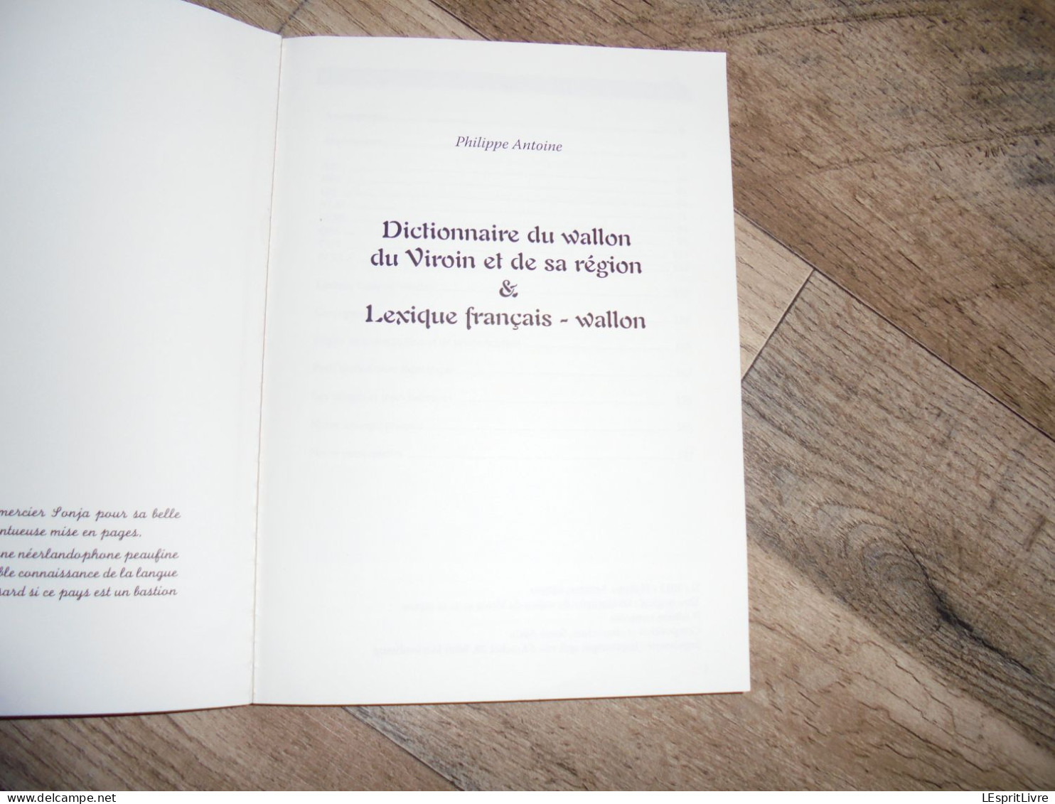 DICTIONNAIRE DU WALLON DU VIROIN ET SA REGION Régionalisme Patois Parler Wallon Lexique Treignes Mazée Viroinval Olloy - Belgium