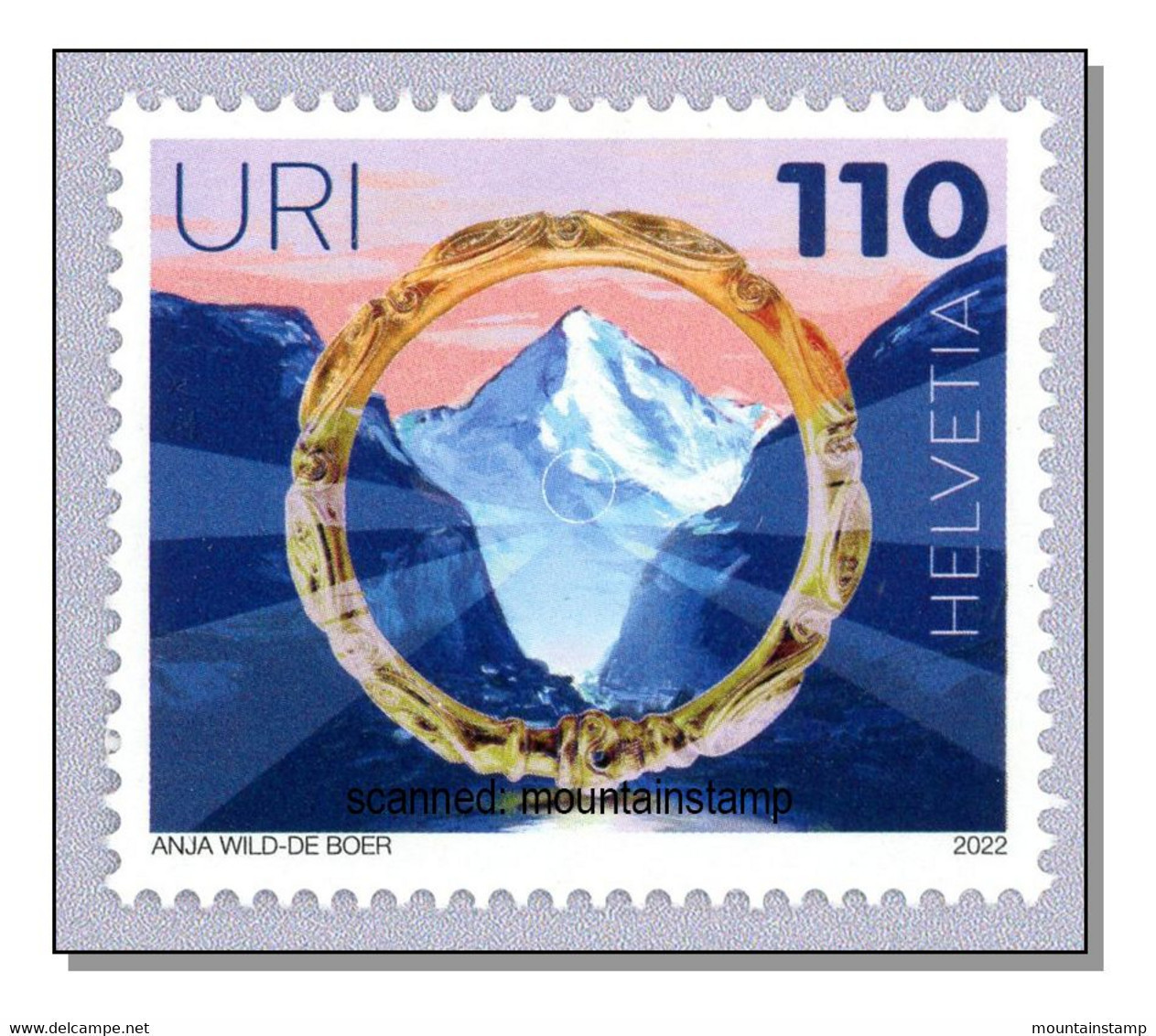 Switzerland 2022 (B22) Mt. Bristen 3073m Mountains Berge Montagnes Uri, Stamp From Series Canton Of Switzerland MNH - Neufs