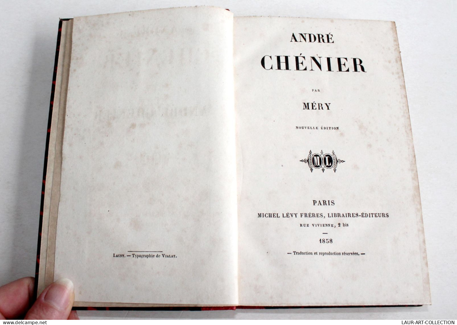 ANDRE CHENIER Par MERY, NOUVELLE EDITION 1858 MICHEL LEVY FRERES / ANCIEN LIVRE XIXe SIECLE (2603.40) - 1801-1900