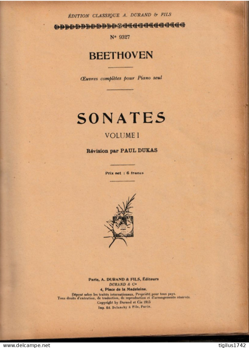 Beethoven. Sonates Vol 1. N°9327 - A-C