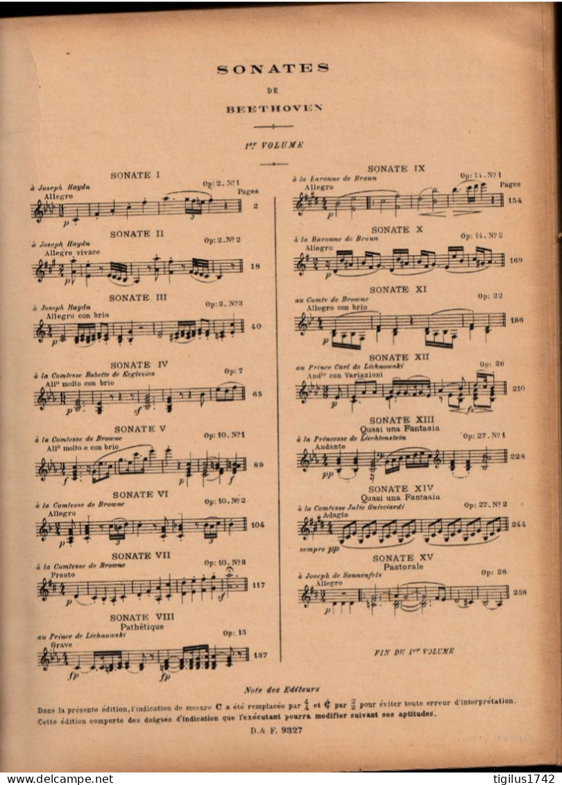 Beethoven. Sonates Vol 1. N°9327 - A-C