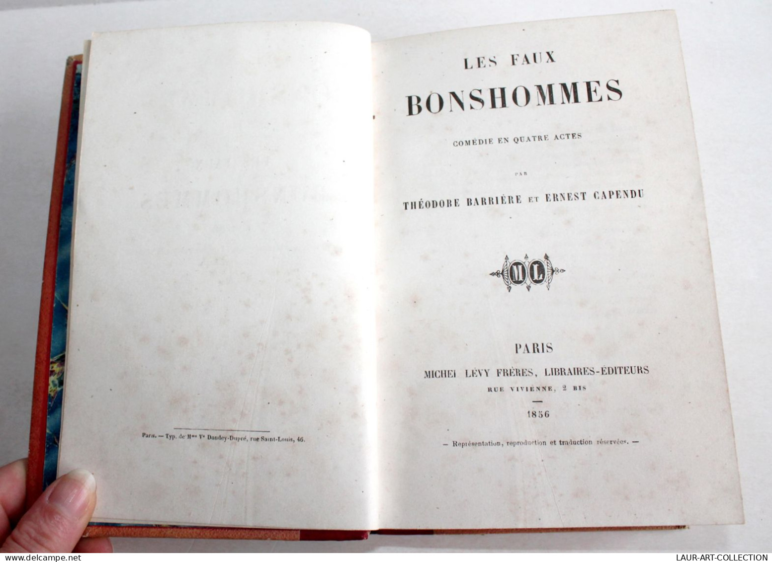 RARE THEATRE EO 3 EN 1 FAUX BONSHOMMES + FILS NATUREL + NOS BONS VILLAGEOIS 1856 / ANCIEN LIVRE XIXe SIECLE (2603.43) - Franse Schrijvers