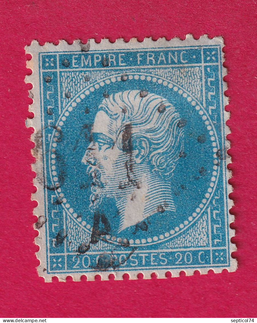 N°22 GC 611A BREST RECOUVRANCE FINISTERE COTE 60€ SUR BLEU BRIEFMARKEN STAMP FRANCE - 1862 Napoléon III