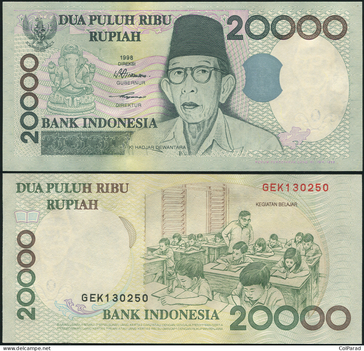 INDONESIA 20000 RUPIAH - 1998 / 1999 - Paper Unc - P.138b Banknote - Indonesia