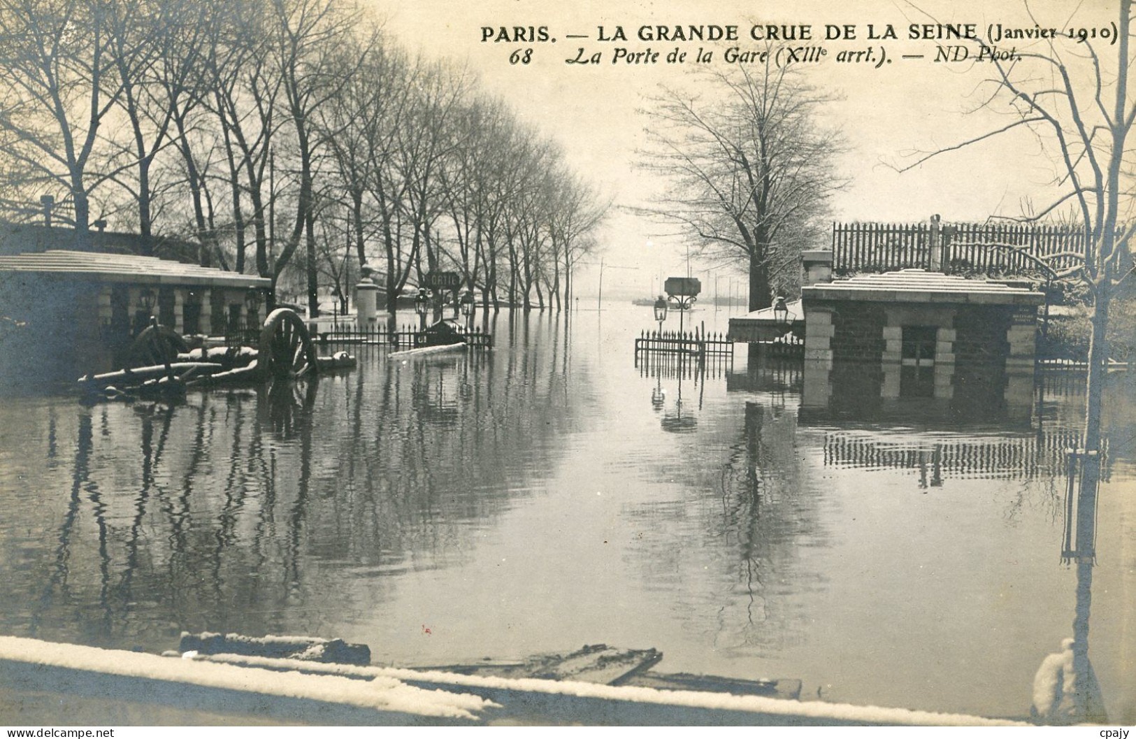 0334 - Crue De La Seine Innondation De 1910 La Porte De La Gare - Distretto: 13