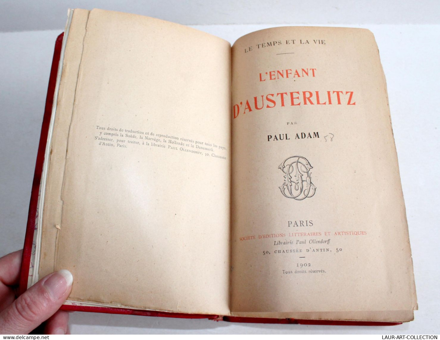 L'ENFANT D'AUSTERLITZ De ADAM 1902 N°233 MANUSCRIT ORIGINAL, SIGNÉ PAR L'AUTEUR! / ANCIEN LIVRE XIXe SIECLE (2603.44) - Autographed