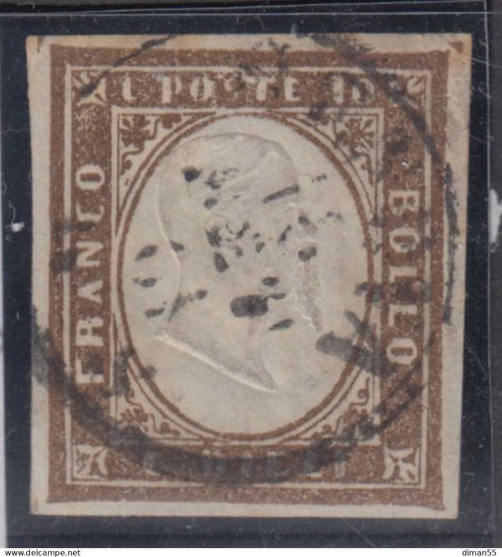 ITALIA - Sardegna - 1861 Sassone N.14Ci Bruno Cioccolato Scuro Cat.1600 Euro - Sardinien