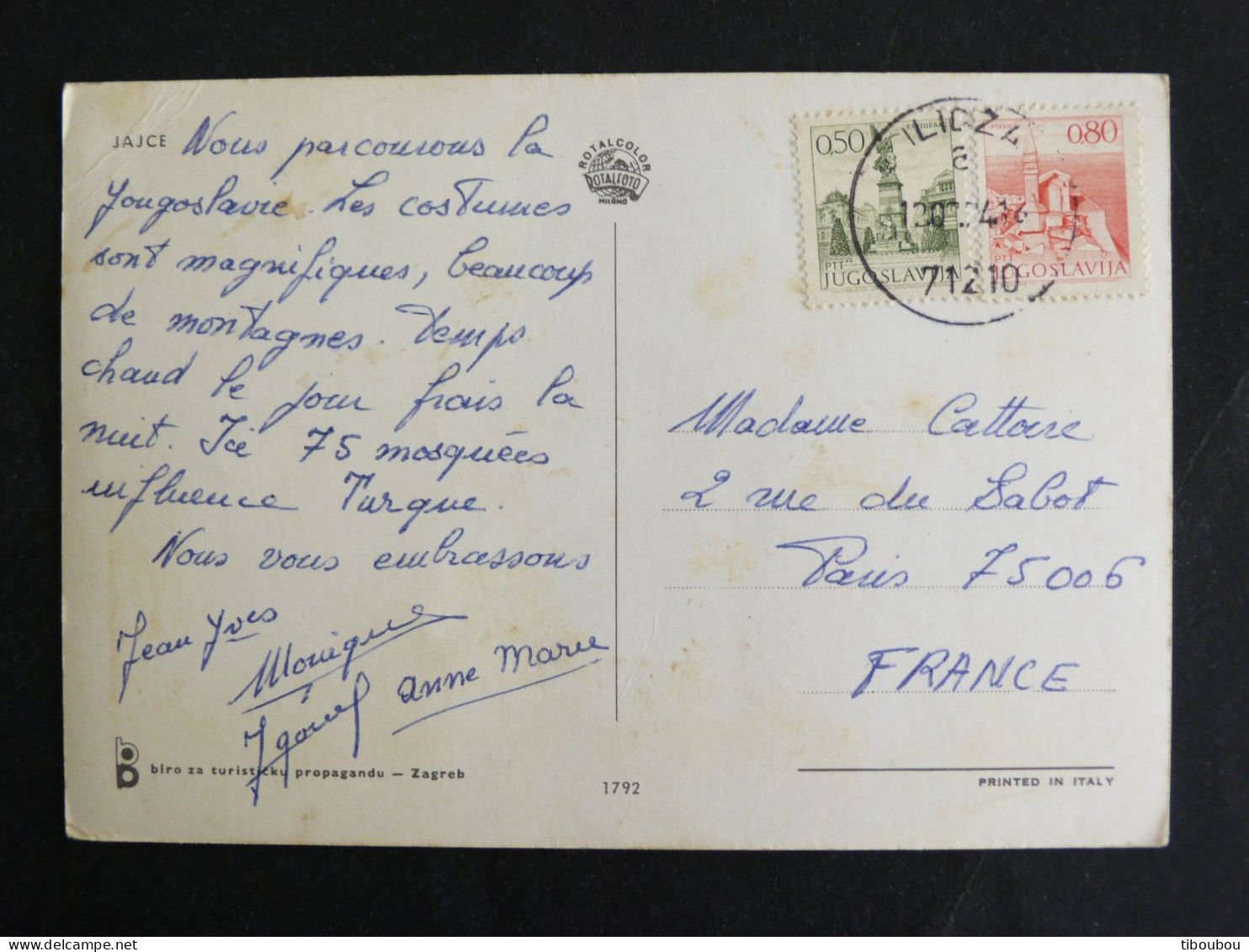 YOUGOSLAVIE YUGOSLAVIA JUGOSLAVIJA AVEC YT 1355 1357 KRUSHEVAC PIRAN - JAJCEPOZDRAV IZ JAJCA - Cartas & Documentos