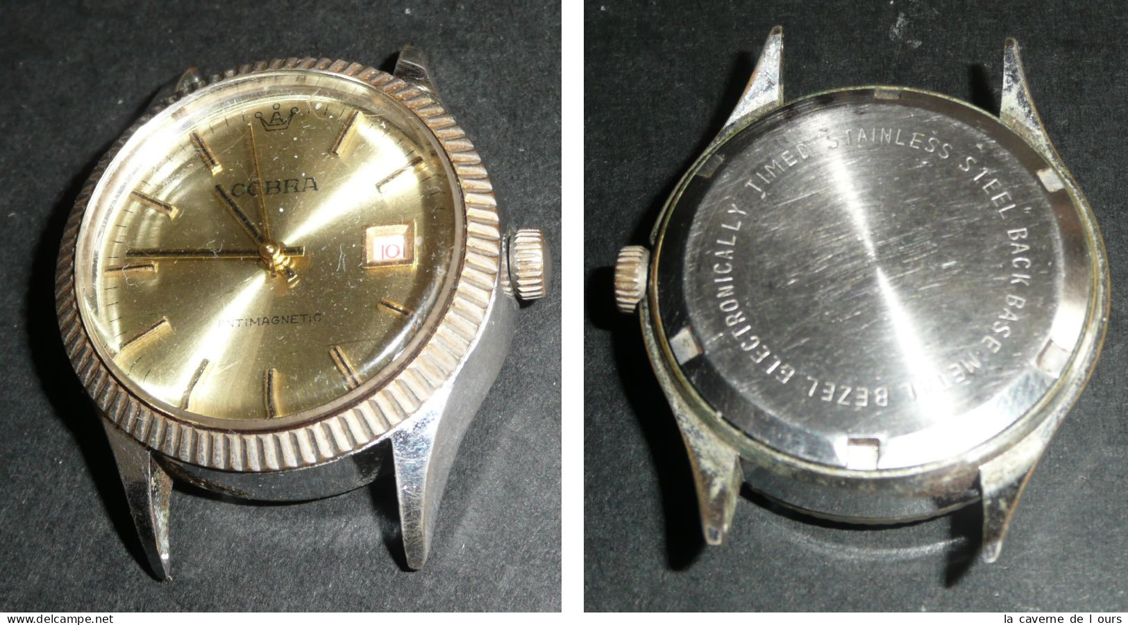 Rare Ancienne Montre Mécanique, COBRA Sans Bracelet Antimagnetic, Dateur - Orologi Antichi