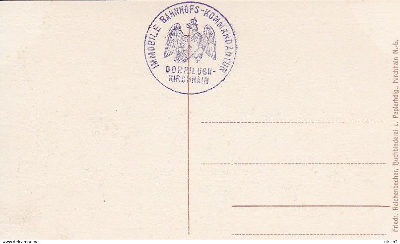 AK Kirchhain - Rathaus - Stempel Mobile Bahnhofs-Kommandantur Dobrilugk-Kirchhain - Ca. 1915 (68891) - Doberlug-Kirchhain