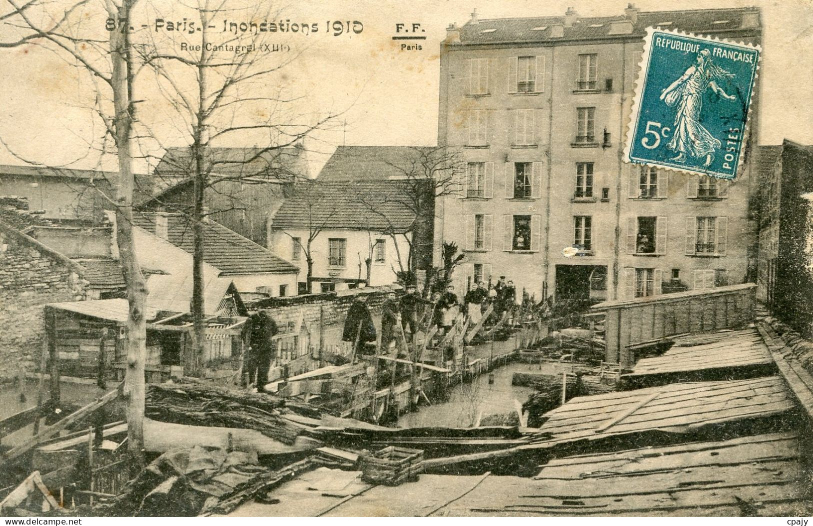 0343 - Innondation De 1910 Rue Cantagrel - Distretto: 13