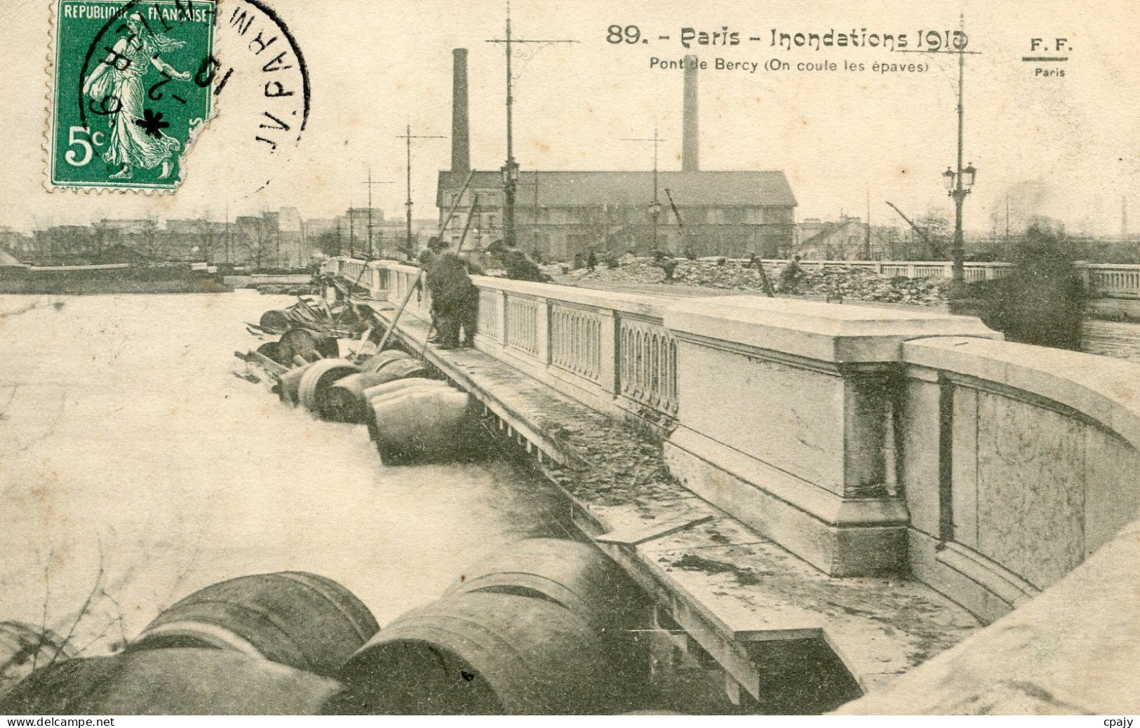 0344 - Crue De La Seine Innondation De 1910 Pont De Bercy - Distretto: 13