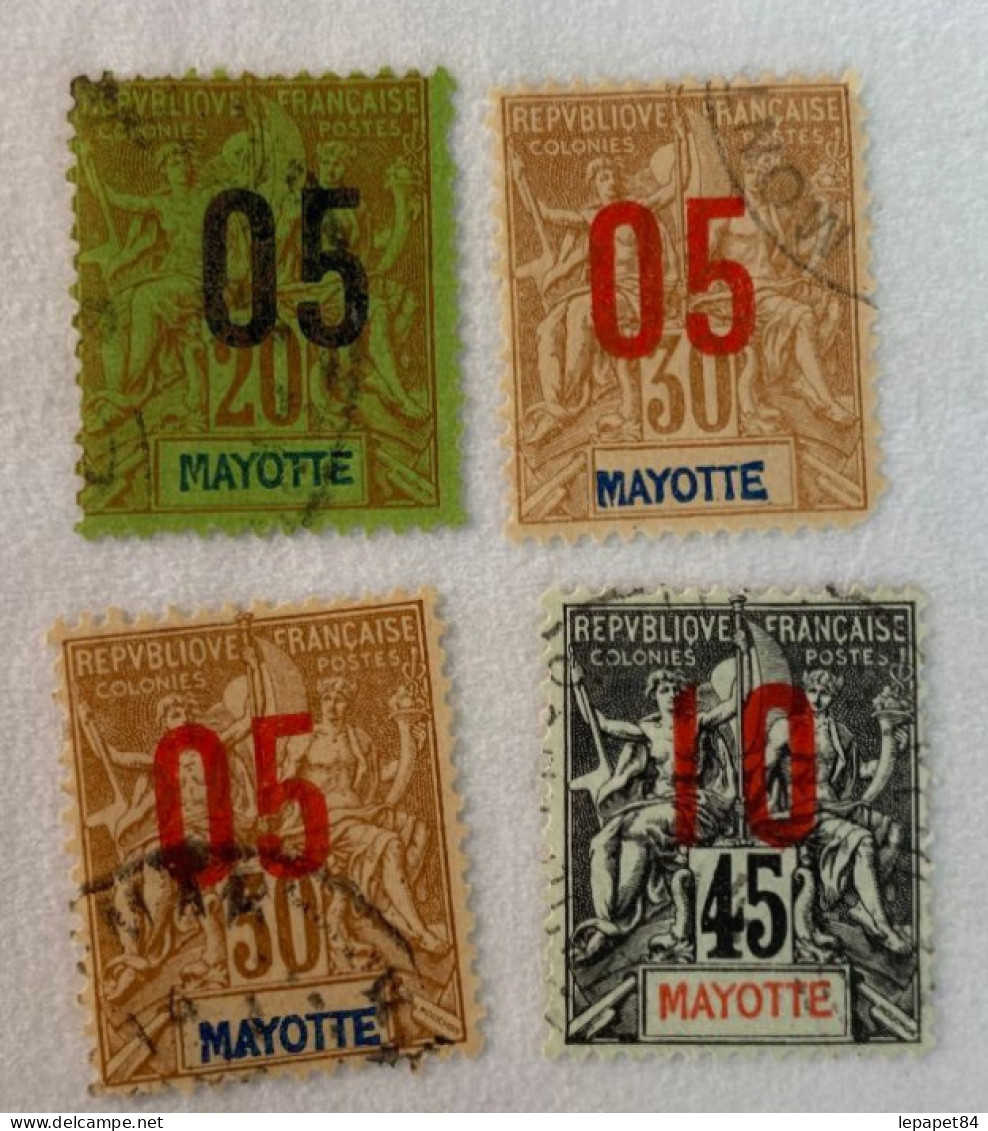 Mayotte YT N° 25-26-26-28 - Usati