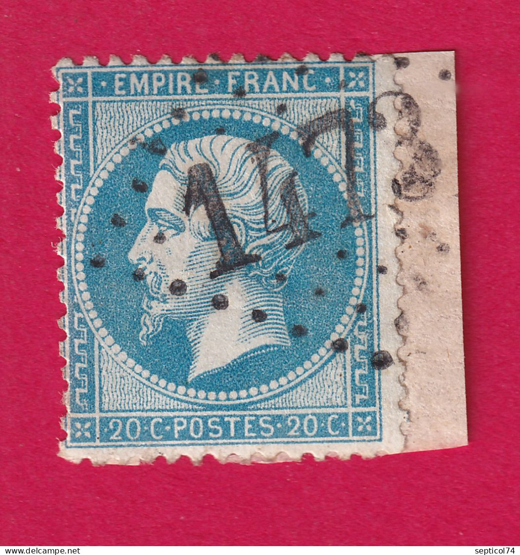 N°22 GC 1473 FAVEROLLES CALVADOS COTE 100€ SUR BLEU BRIEFMARKEN STAMP FRANCE - 1862 Napoléon III