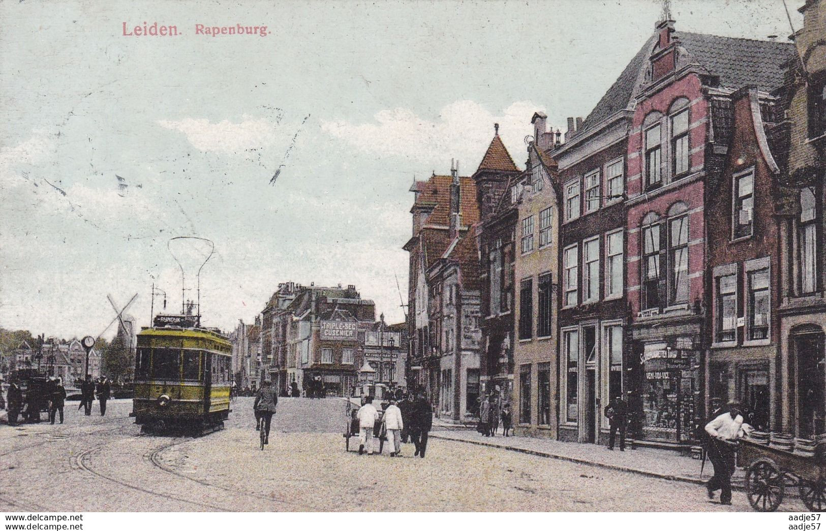 Leiden Rapenburg Tram 1914 Oorlogscorrespondentie 1e Worldwar - Leiden