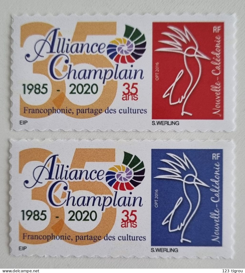 CAGOU PERSONNALISE LOGO ALLIANCE CHAMPLAIN 2020 OPT 2016 EXTRAIT D'UNE FEUILLE DE 20 TIMBRES TB - Unused Stamps