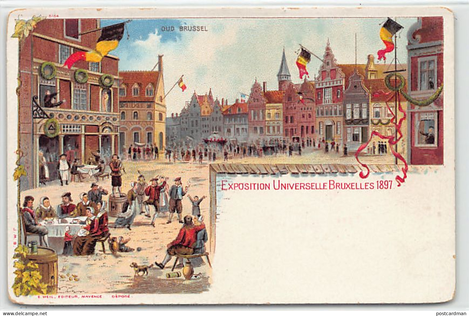 Belgique - Exposition Universelle De Bruxelles 1897 - Oud Brussel - Le Vieux Bruxelles - Litho - Voir Les Scans Pour L'é - Expositions Universelles