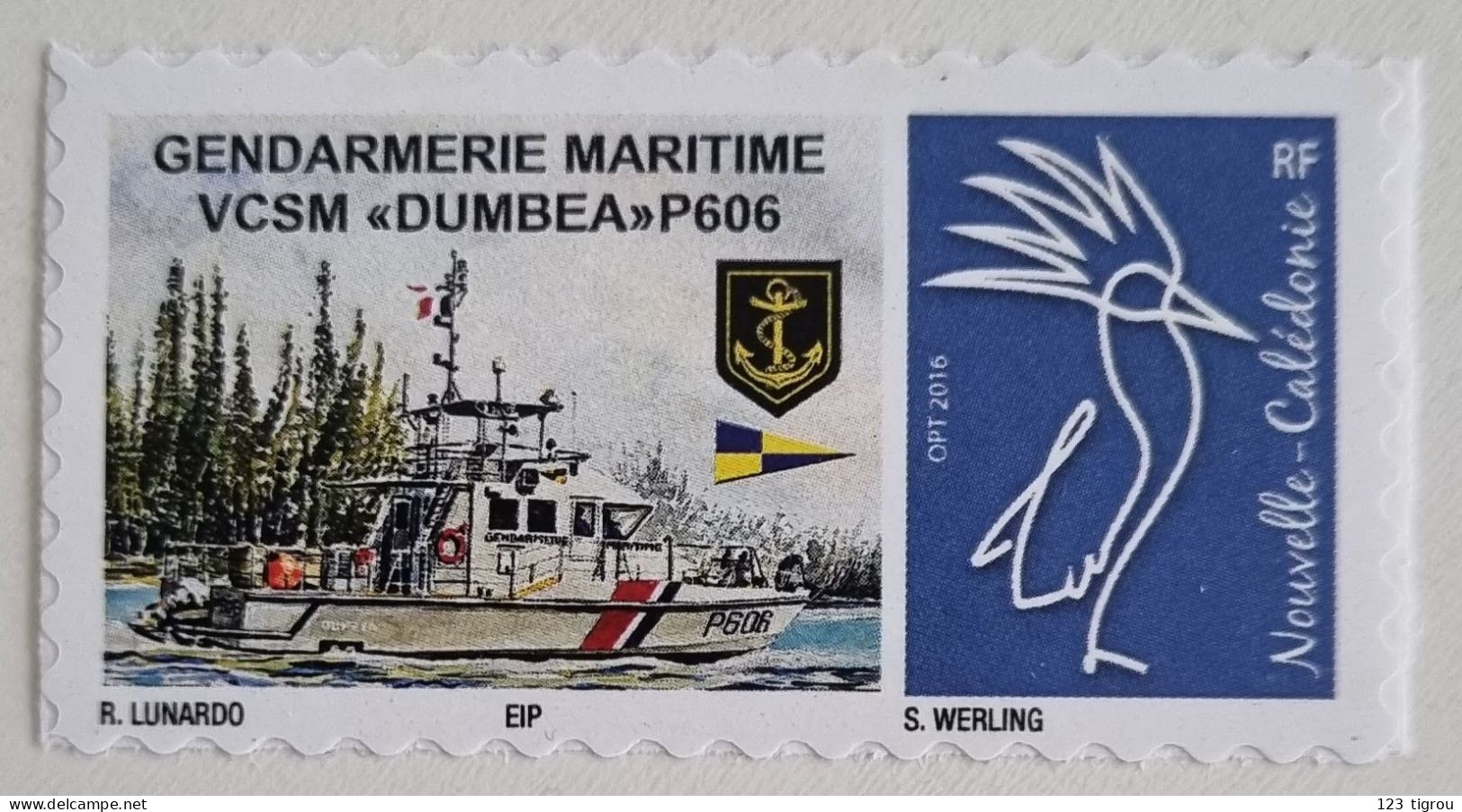 CAGOU PERSONNALISE LOGO GENDARMERIE MARITIME DE LUNARDO TETE DE CAGOU FLUORESCENT TB - Ungebraucht