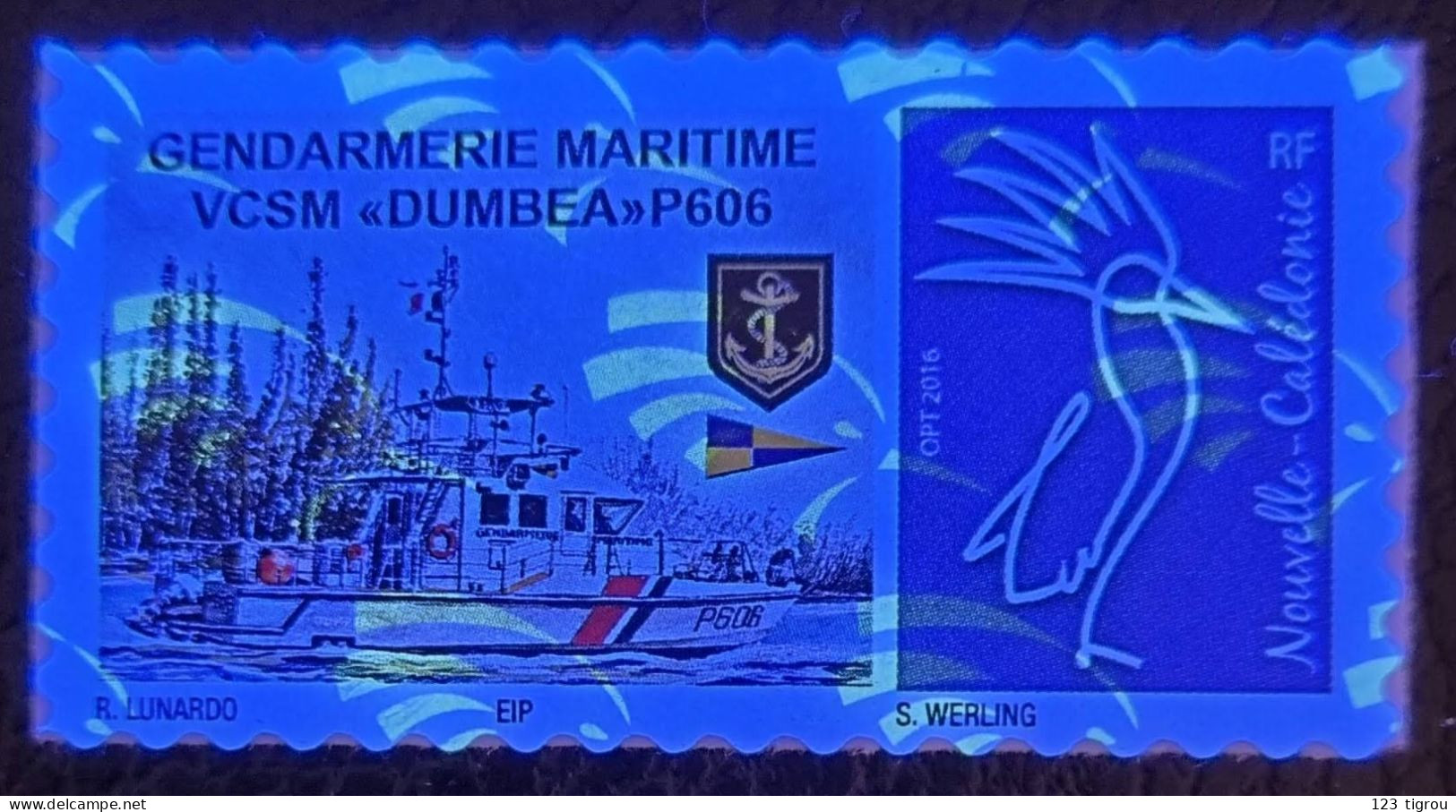 CAGOU PERSONNALISE LOGO GENDARMERIE MARITIME DE LUNARDO TETE DE CAGOU FLUORESCENT TB - Ongebruikt