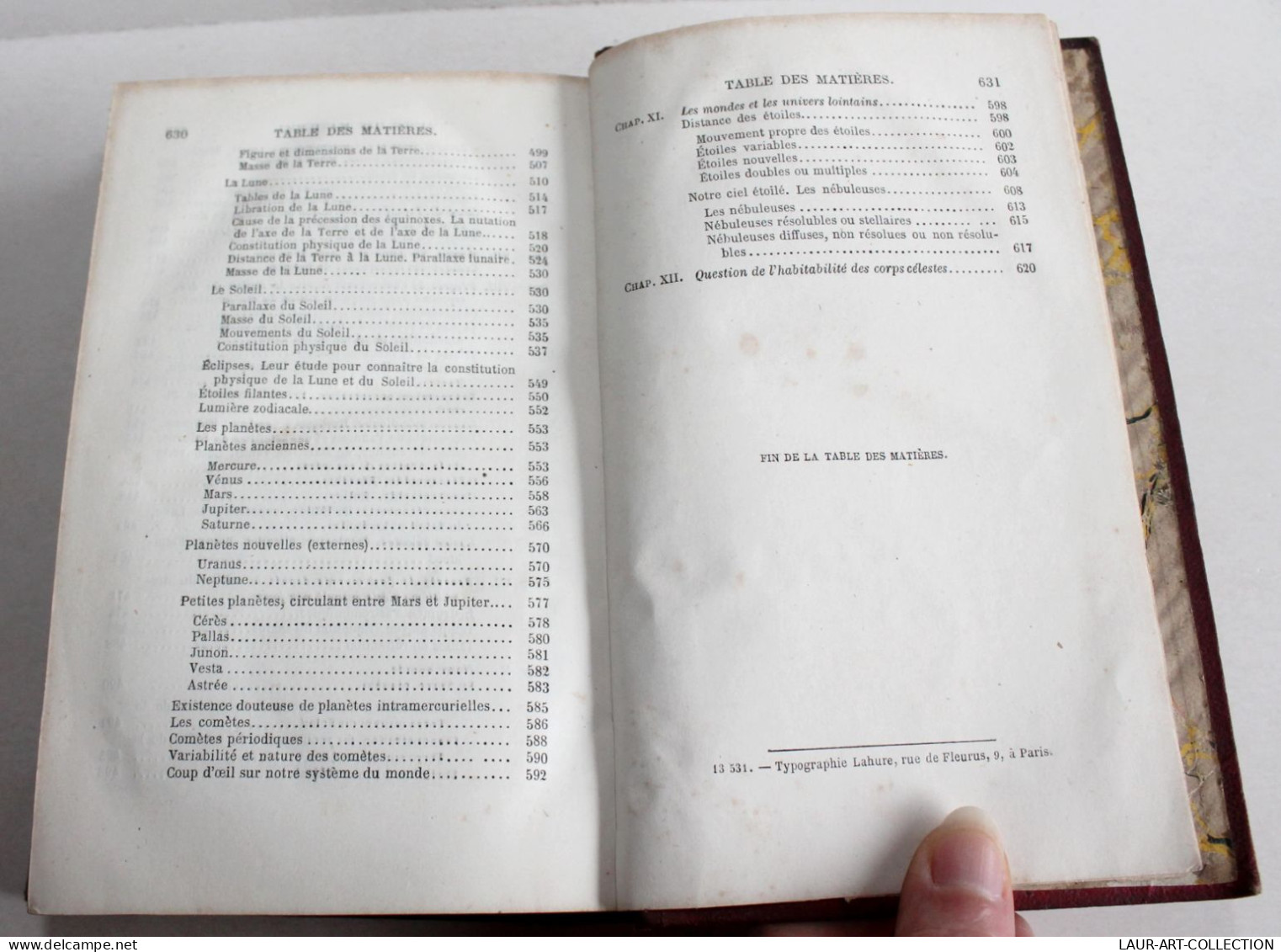 HISTOIRE DE L'ASTRONOMIE DEPUIS SES ORIGINES JUSQU'A NOS JOURS par HOEFER 1873 / ANCIEN LIVRE XIXe SIECLE (2603.49)