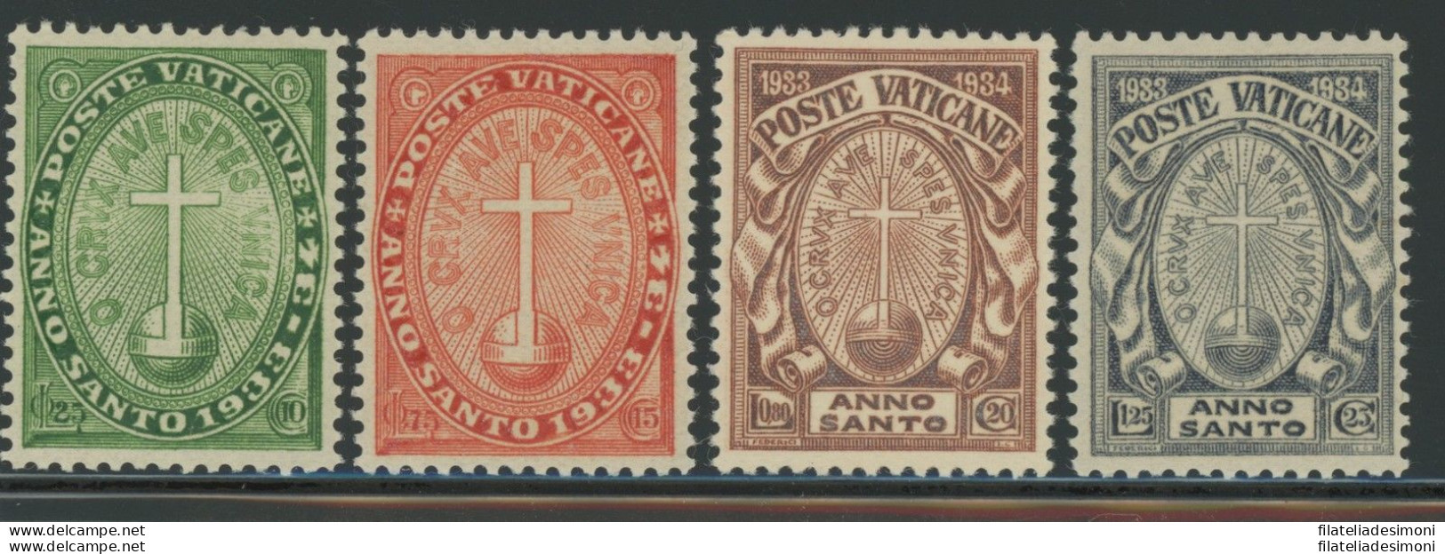1933 Vaticano, Francobolli Nuovi, N. 15/18, Anno Santo, 4 Valori, MNH** - Autres & Non Classés