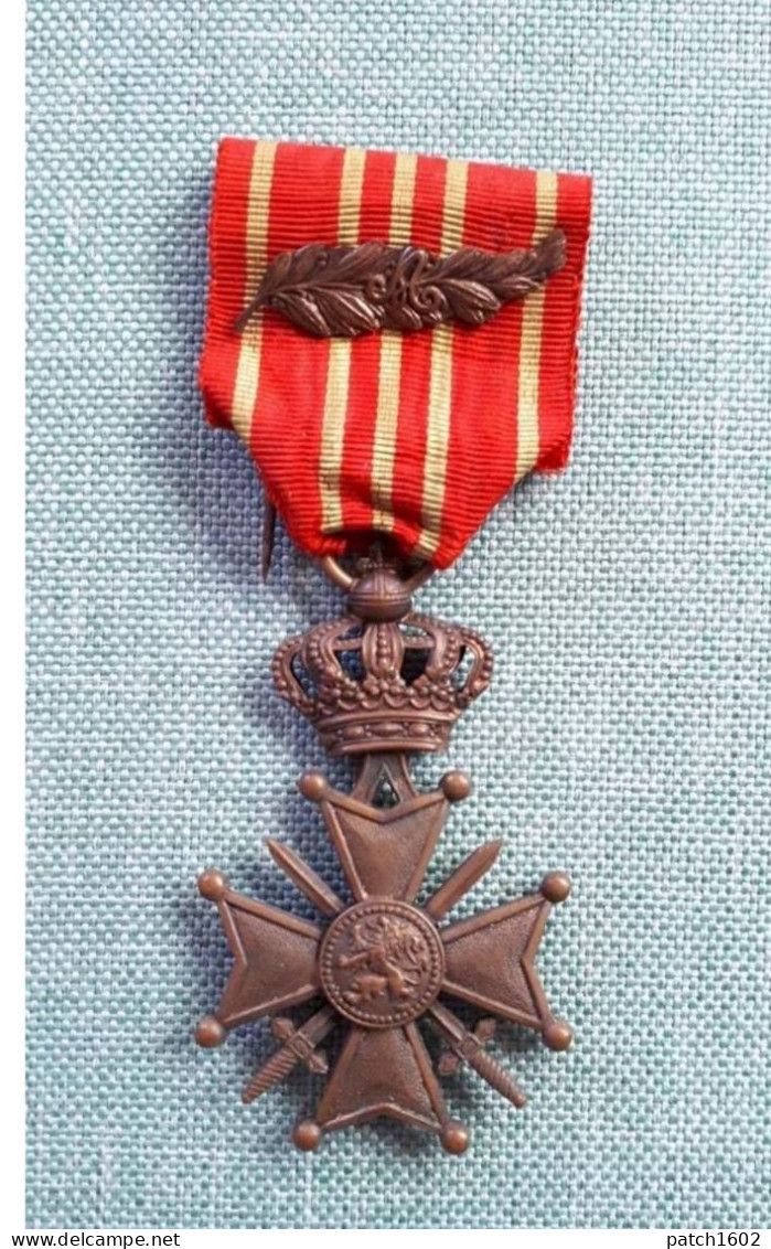 Belgique WW1 Médaille Croix Guerre War Cross 1914 1918 Palmiers Décoration Du Mérite Militaire Belge Roi Albert ? - 1914-18