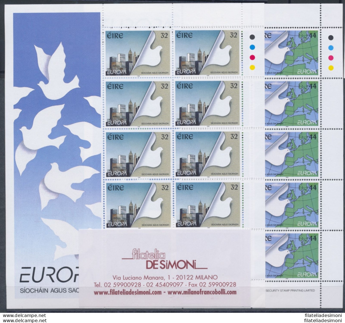 1995 EUROPA CEPT Irlanda 2 Minifogli, Pace E Libertà, MNH** - Andere & Zonder Classificatie