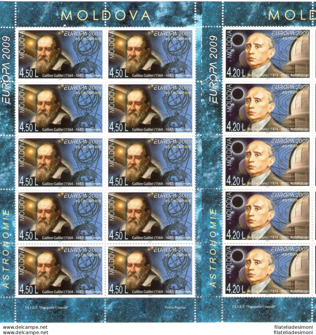 2009 EUROPA CEPT Moldavia/Moldova 2 Minifogli &quot;Astronomia&quot; MNH** - Sonstige & Ohne Zuordnung