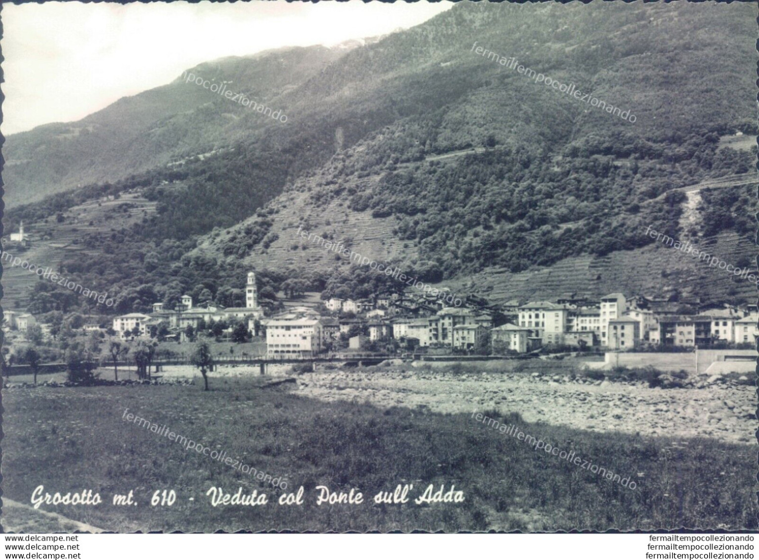 D234- Cartolina Provincia Di Sondrio -grosotto - Veduta Col Ponte Sull'adda - Sondrio
