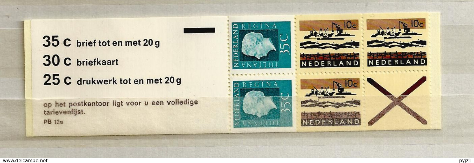 1971 MNH Nederland NVPH PB 12aF - Carnets Et Roulettes