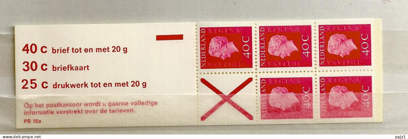 1973 MNH Nederland NVPH PB 15a - Postzegelboekjes En Roltandingzegels