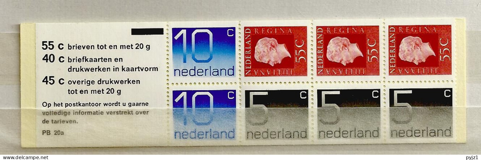 1976 MNH PB 20a  Nederland Postfris - Postzegelboekjes En Roltandingzegels