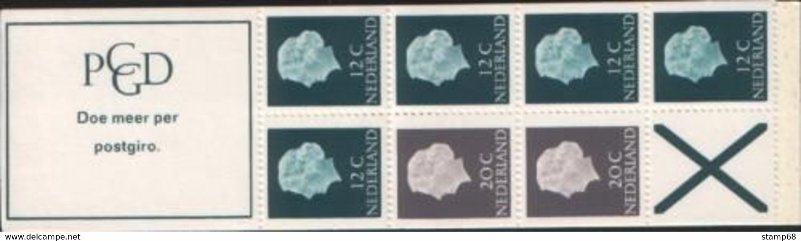 Nederland NVPH PB7bF Postzegelboekje 1968 MNH Postfris - Booklets & Coils