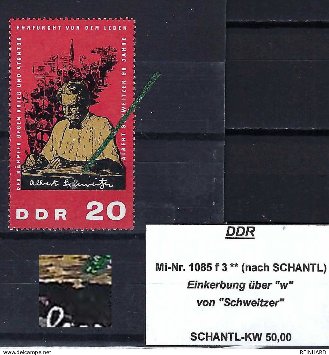 DDR Mi-Nr. 1085 F 3 Plattenfehler Postfrisch Nach SCHANTL - Siehe Beschreibung Und Bild - Plaatfouten En Curiosa