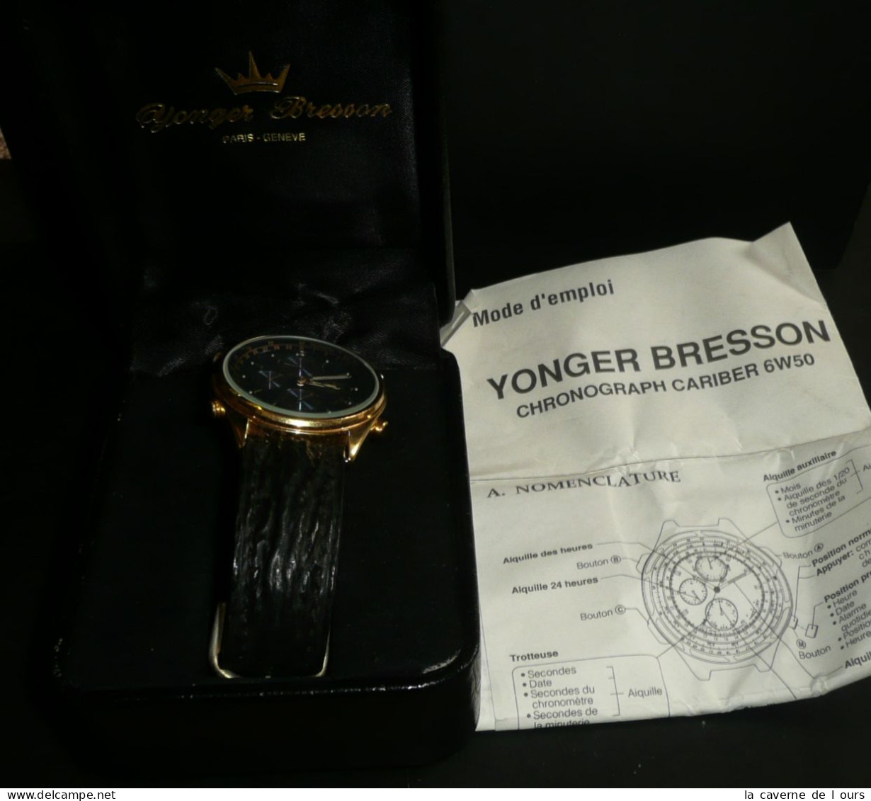 Rare Montre à Quartz Vintage, Yonger Bresson En Boite Avec Notice, Chronograph & - Relojes Ancianos