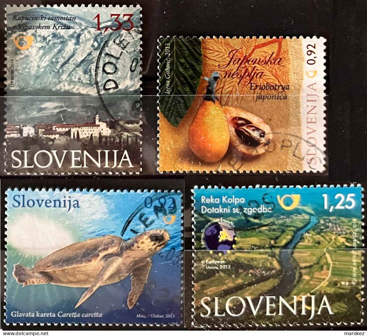 SLOVENIA 2013 Flora, Nature, Religion & Fauna 4 Postally Used Stamps MICHEL # 996,999,1000,1026 - Slovenië