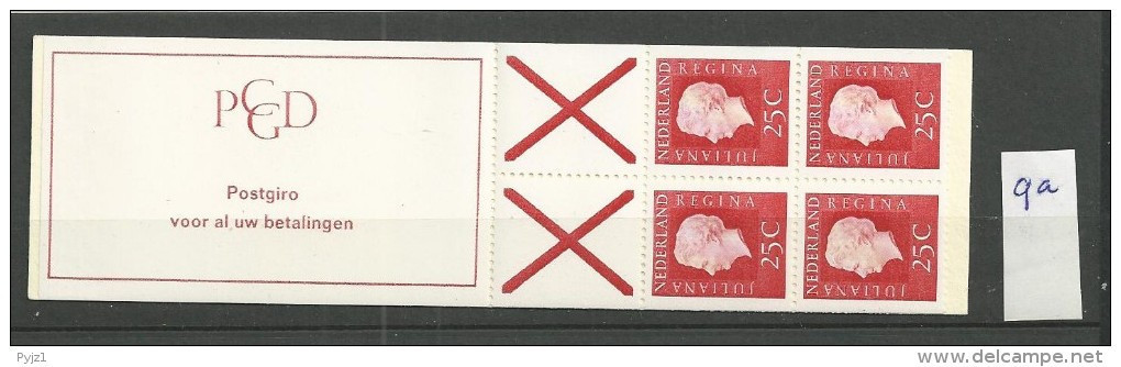 1969  MNH PB 9a  Nederland Postfris - Postzegelboekjes En Roltandingzegels
