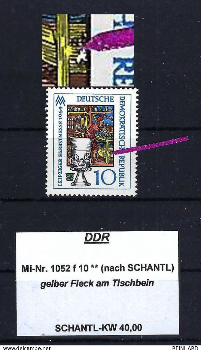 DDR Mi-Nr. 1052 F 10 Plattenfehler Postfrisch Nach SCHANTL - Siehe Beschreibung Und Bild - Plaatfouten En Curiosa