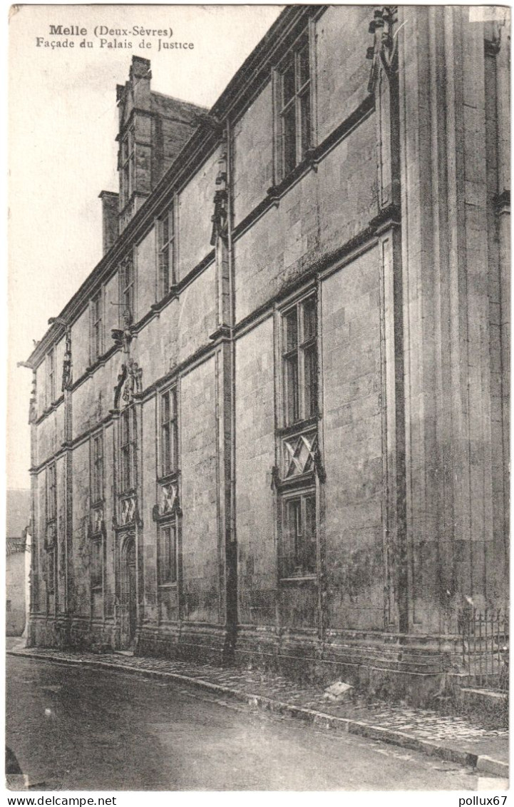 CPA DE MELLE  (DEUX SÈVRES)  FAÇADE DU PALAIS DE JUSTICE - Melle