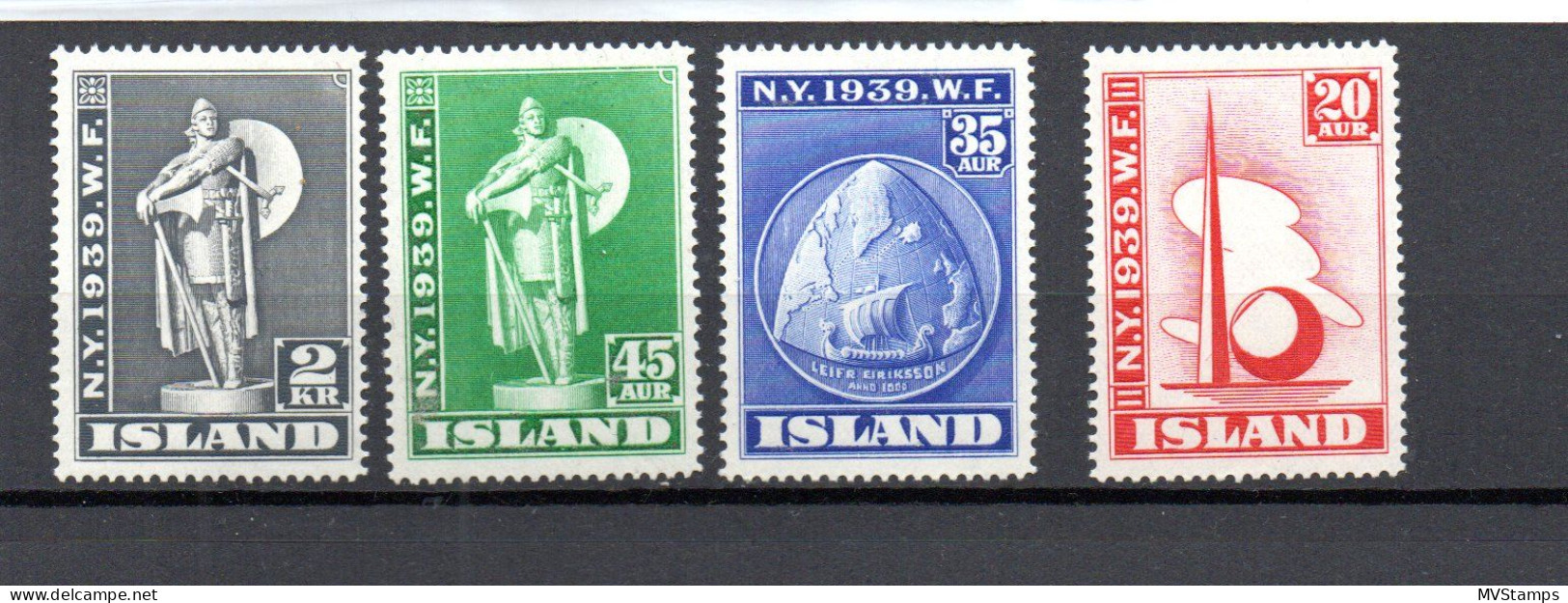 Island 1939 Satz 204/07 Freimarken Weltausstellung New York Postfrisch - Neufs