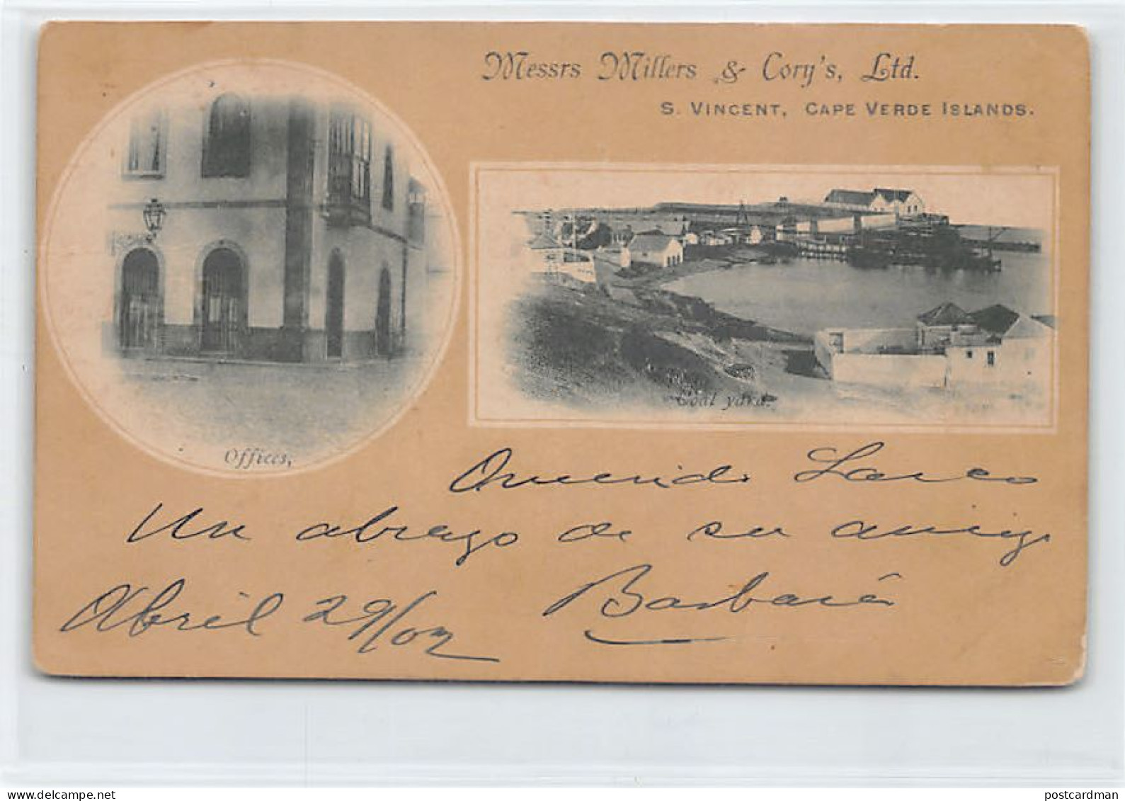Cabo Verde - São Vicente - Offices Of Mrs. Millers & Cory's Ltd. - Coal Yard - Ed. Desconhecido - Cape Verde