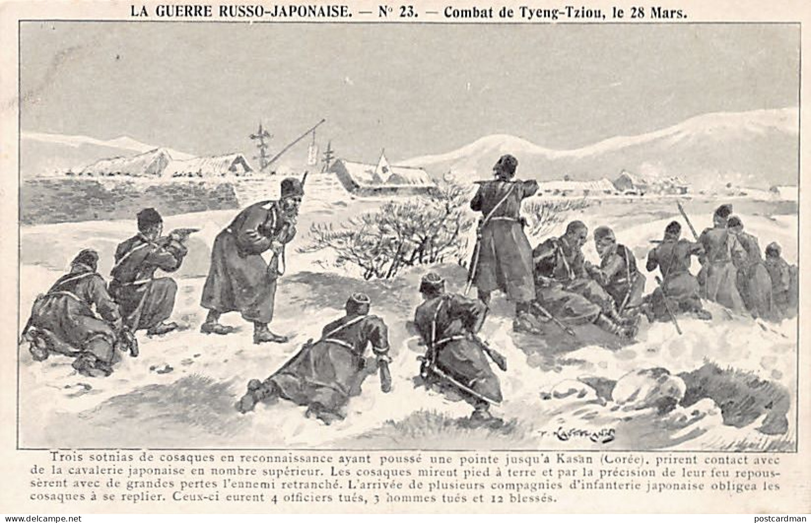 Korea - RUSSO JAPANESE WAR - Russian Cossacks Repelling A Border Attack On March 28, 1904 - Corea Del Nord
