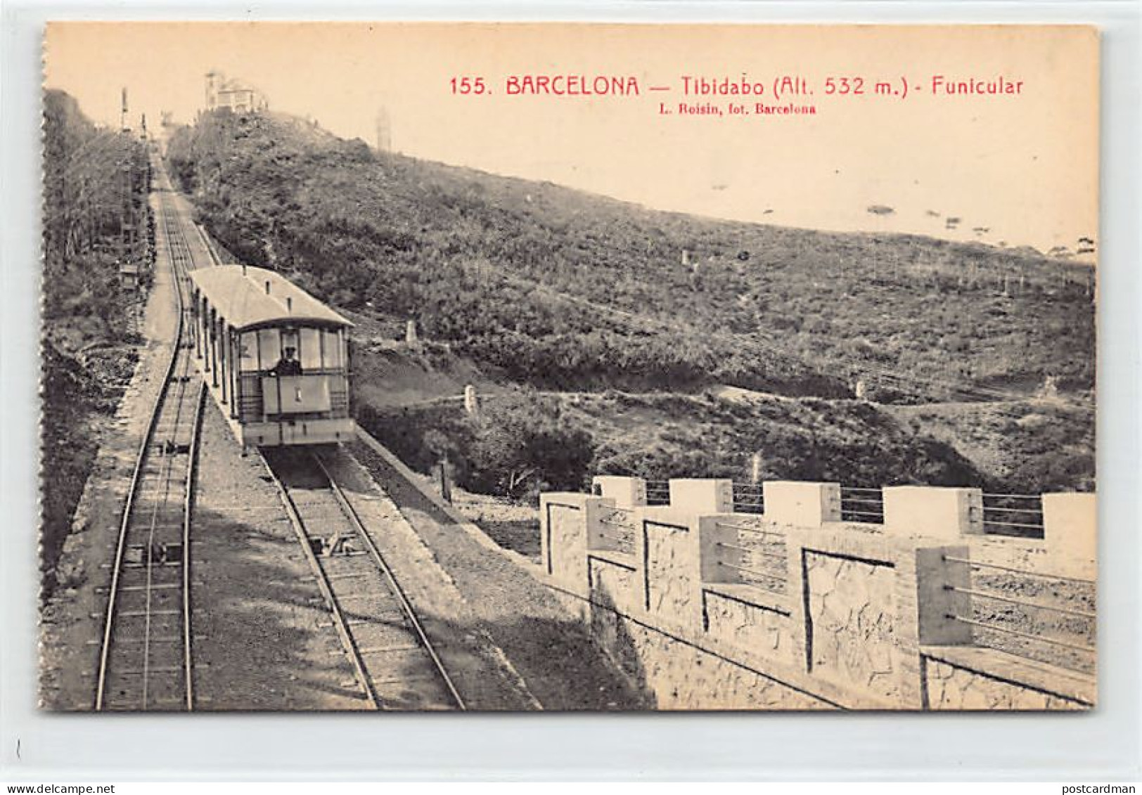 España - BARCELONA - Funicular - Tibidabo - Ed. L. Roisin 155 - Barcelona