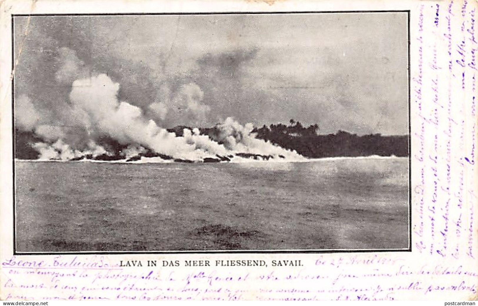 U.S. Samoa - Lava Flowing Into The Sea - Publ. Unknown  - Samoa Americana