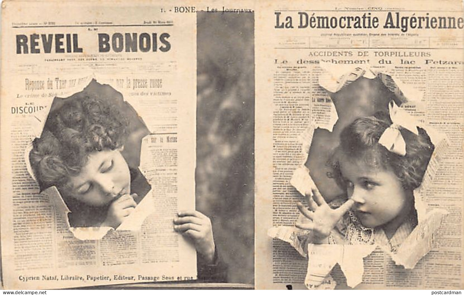 BÔNE Annaba - Les Journaux - Réveil Bonois - La Démocratie Algérienne - Ed. Cyprien Nataf - Annaba (Bône)