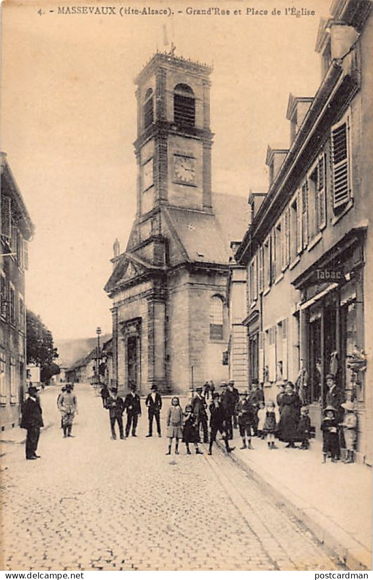 Massevaux - Grand'Rue - Place De L'église - Ed. La Cigogne - Publicité Pharmacie J.Jeukens Bar-sur-Aube - Masevaux