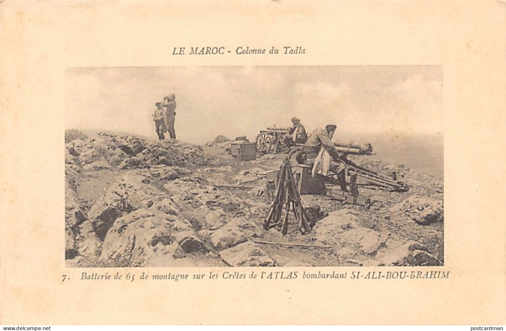 MAROC - Colonne De Tadla - Batterie De 6( De Montagne Sur Les Crêtes De L'Atlas Bombardabt Si-Ali-Bou-Brahim - Ed. Maill - Sonstige & Ohne Zuordnung