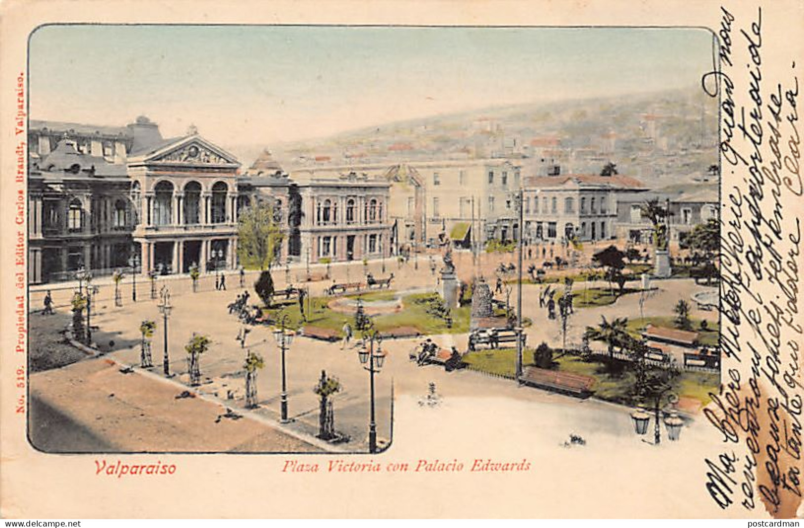 Chile - VALPARAISO - Plaza Victoria Con Palacio Edwards - Ed. C. Brandt 519 - Chili